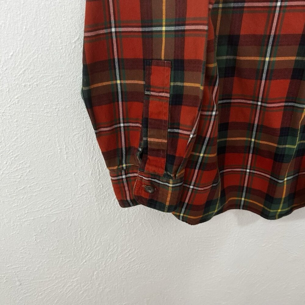 VTG 90s Polo Ralph Lauren Sportsman Plaid Flannel Suede Patch Shooting Shrt Sz L - Picture 4 of 11